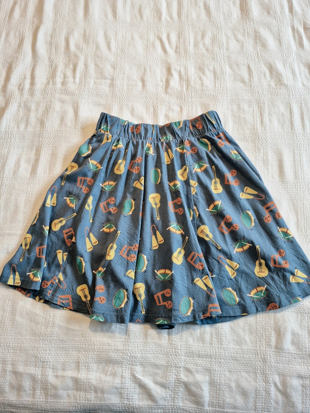 Tea Collection girls size 12 Bateria Instruments Twirl Skort EUC